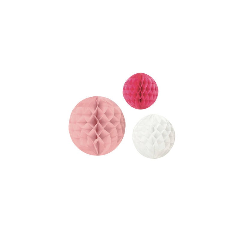 SFERE IN CARTA NIDO D'APE 20/25/30cm ROSA ASS.TI 3pz