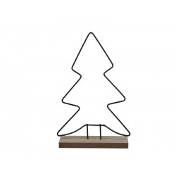 ALBERO IN METALLO CON BASE LEGNO cm 16x25 NERO