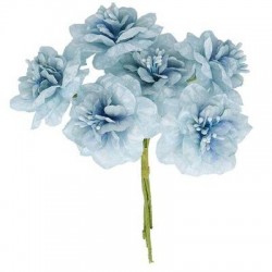 FIORE PEONIA ø5cm CELESTE 12pz