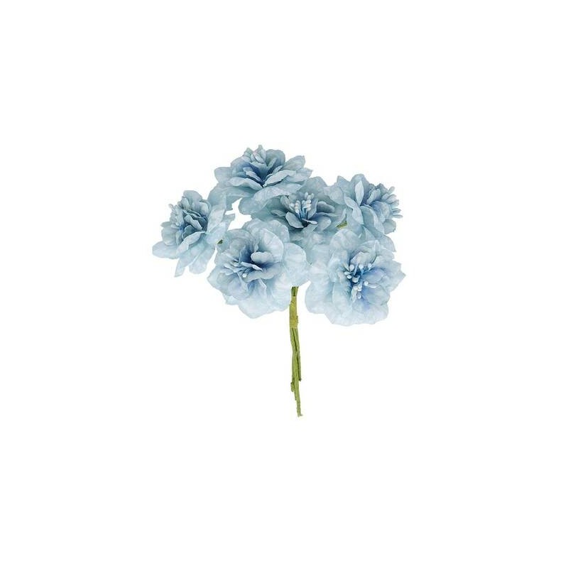FIORE PEONIA ø5cm CELESTE 12pz