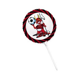 PALLONE MYLAR 9" DIABLOTTO ROSSONERO +ASTA