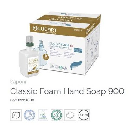 SAPONE CLASSIC FOAM 900ml IDENTITY LUCART 6pz