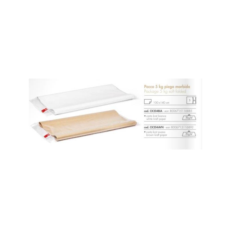 CARTA KRAFT BIANCA 100x140cm 70gr/mq 5KG REX