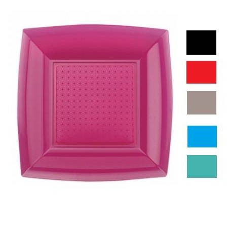 PIATTO DANDY QUADRATO FONDO PS 18x18 FUCSIA 20pz