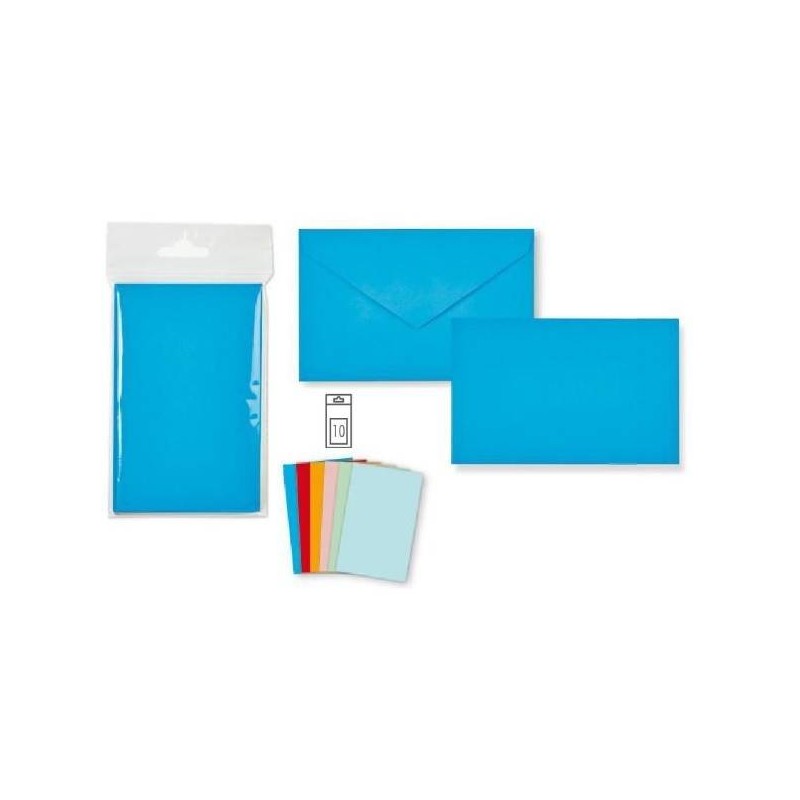 BIGLIETTO + BUSTA  9x14cm DRESDA 10pz COLORI TENUI