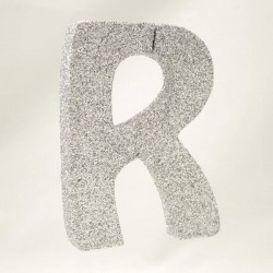 LETTERA POLISTIROLO GLITTER ARGENTO mm120x90 R