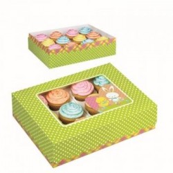 SCATOLA PORTA MUFFIN PASQUALE C/INSERTO 12 CAV. WILTON 3pz