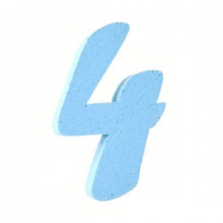 NUMERO POLISTIROLO PASTELLO mm120x90 4 CELESTE