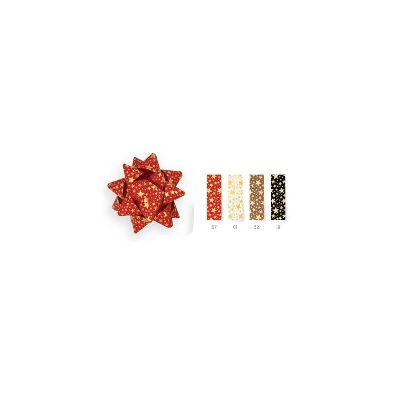 STELLE ADESIVE C/STAMPA STELLINE ORO 31360 mm15 ø6,5cm COLORI ASS.TI 50pz