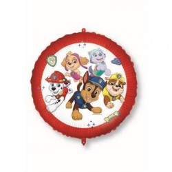 PALLONE MYLAR PAW PATROL & FRIENDS TONDO 18 43cm C/FILO E PESETTO