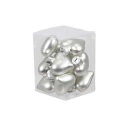 CUORI VETRO ø40mm SILVER MAT 12pz