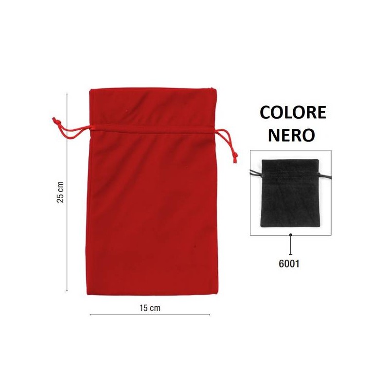 VELVET BAGS SACCHETTI VELLUTO 15x25 6001-NERO 5pz
