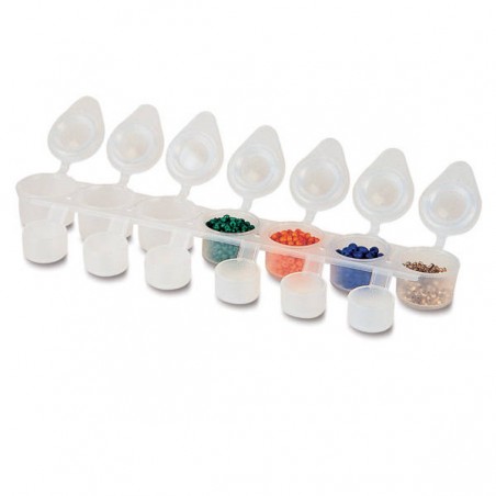 STRISCIA 7 VASETTI PP C/COPERCHIO 6ml