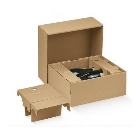 SCATOLA EXPRESS 3 BOTTIGLIE 37x35x15,5cm AVANA LISCIA