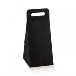 SCATOLA FORMA PARMIGIANO 14x17x28cm SETA NERO