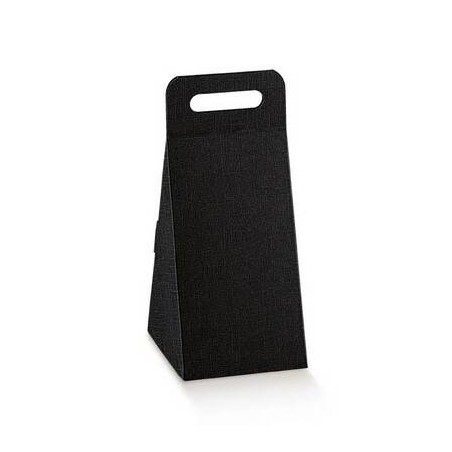 SCATOLA FORMA PARMIGIANO 14x17x28cm SETA NERO