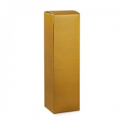 SCATOLA 1 BOTTIGLIA CHAMPAGNE 10x10x34cm FIBRA ORO