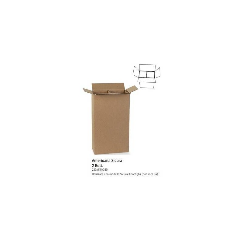 SCATOLA AMERICANA SICURA PORTA 2 BOTTIGLIE 22x11,5x38cm
