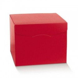 SCATOLA SEGRETO 24,5x24,5x15cm FIBRA ROSSO