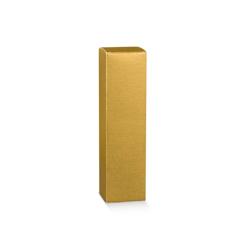 SCATOLA PORTA 1 BOTTIGLIA 9x9x34cm FIBRA ORO
