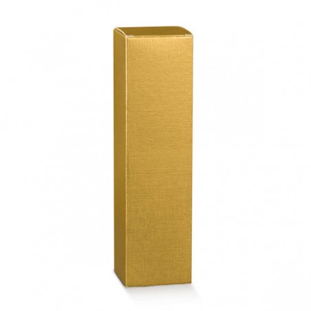 SCATOLA PORTA 1 BOTTIGLIA 9x9x34cm FIBRA ORO