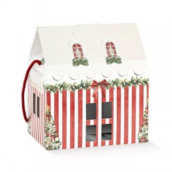 CASETTA C/CORDINI 20x14x14cm MARKET ROSSO