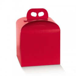 SCATOLA PANETTONE 20x20x18cm FIBRA ROSSO