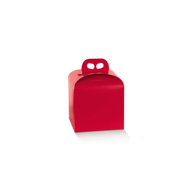 SCATOLA PANETTONE 20x20x18cm FIBRA ROSSO