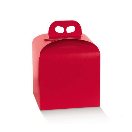 SCATOLA PANETTONE 20x20x18cm FIBRA ROSSO