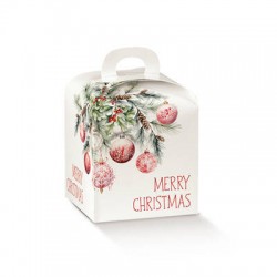 SCATOLA PANETTONE 10x10x10cm ADDOBBI DI NATALE