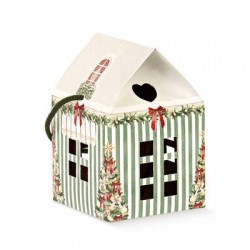 CASETTA C/CORDINI 12x12x11cm MARKET VERDE