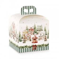 SCATOLA PANETTONE 20x20x18cm MARKET VERDE