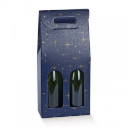 SCATOLA 2 BOTTIGLIE C/MANIGLIA E FIN. 18x9x38,5cm NIGHT