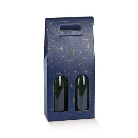 SCATOLA 2 BOTTIGLIE C/MANIGLIA E FIN. 18x9x38,5cm NIGHT