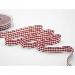 NASTRO TESSUTO DUMBO QUADRI mm15x20mt COL.31 ROSSO/BIANCO