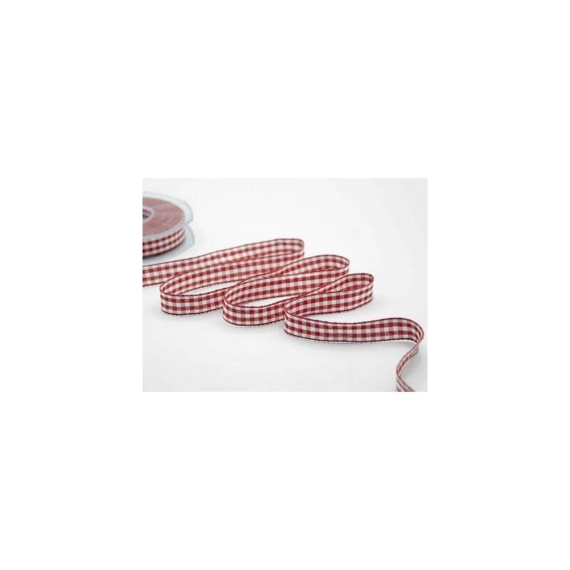 NASTRO TESSUTO DUMBO QUADRI mm15x20mt COL.31 ROSSO/BIANCO
