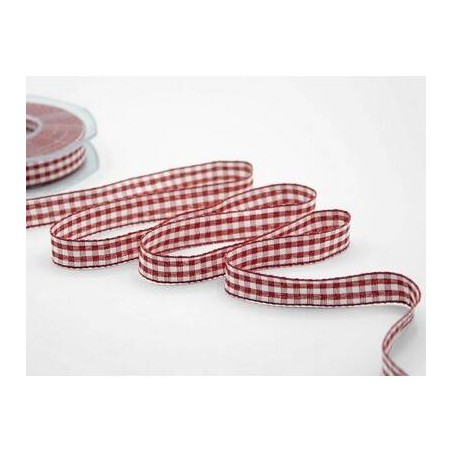 NASTRO TESSUTO DUMBO QUADRI mm15x20mt COL.31 ROSSO/BIANCO