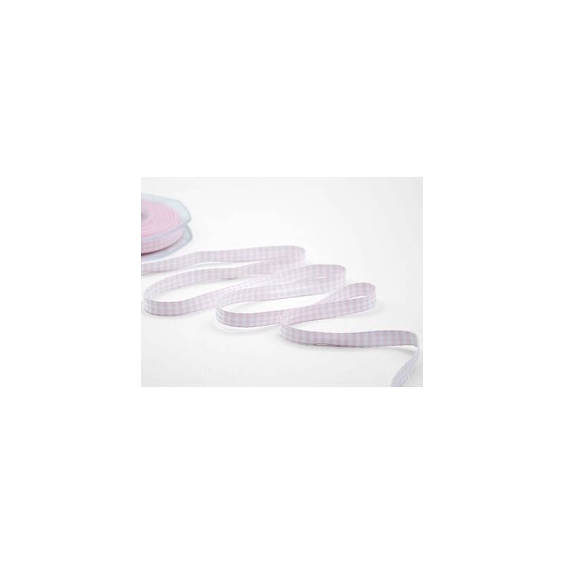 NASTRO TESSUTO DUMBO QUADRI mm10x20mt COL.20 ROSA/BIANCO