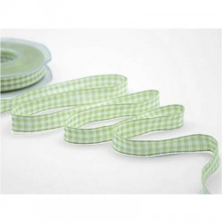 NASTRO TESSUTO DUMBO QUADRI mm10x20mt COL.139 BIANCO/VERDE PISTACCHIO