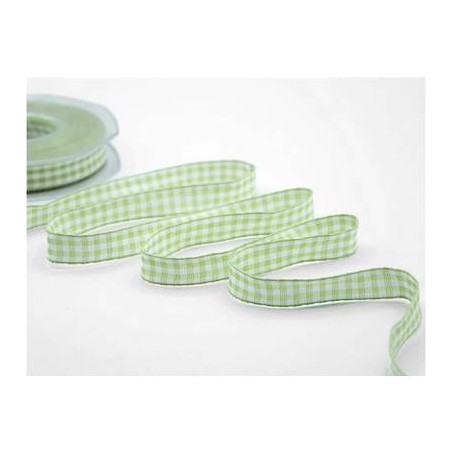 NASTRO TESSUTO DUMBO QUADRI mm10x20mt COL.139 BIANCO/VERDE PISTACCHIO