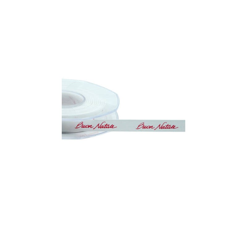 NASTRO POLICOTONE mm10x15mt STAMPA BUON NATALE ROSSO