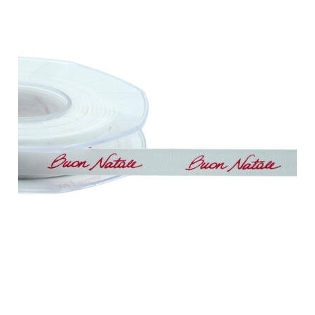 NASTRO POLICOTONE mm10x15mt STAMPA BUON NATALE ROSSO