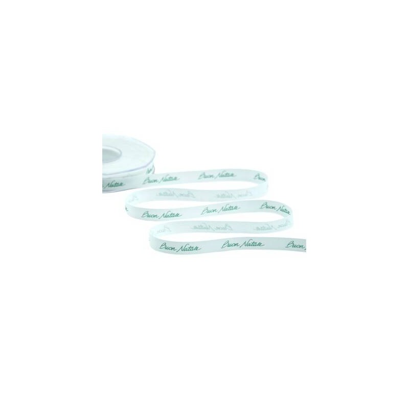 NASTRO POLICOTONE mm10x15mt STAMPA BUON NATALE VERDE