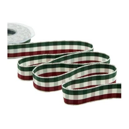 NASTRO TESSUTO SCOZZESE mm25x15mt COL.10 VERDE/ROSSO
