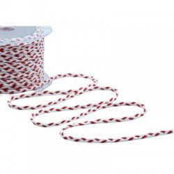 NASTRO TRECCINA  mm5x25mt COL.13/31 BIANCO/ROSSO