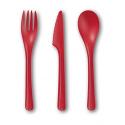 FORCHETTE CPLA BLOOM ROSSO 17cm 25pz BIO COMPOSTABILE