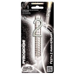 CANDELOTTO TORTA N°2 GLITTER ANNIVERSARY