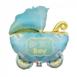 PALLONE MYLAR 88x69cm CARROZZINA CELESTE
