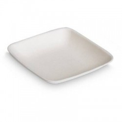 MINI PIATTINO QUADRATO POLPA 25ml 6,5x6,5cm 25pz BIO COMPOSTABILE