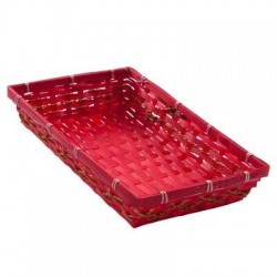 CESTO BAMBU' ROSSO/ORO cm 36,5x24 h7